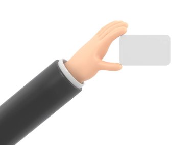 boş bir beyaz kart tutan el