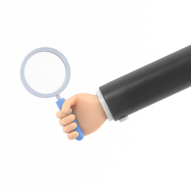 El ele tutuşan büyüteç simgesi. beyaz arkaplanda izole edilmiş web tasarımı için büyüteç vektör simgesi çizgi filmi