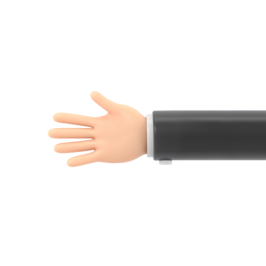 Beyaz arka planda bir adamın eli