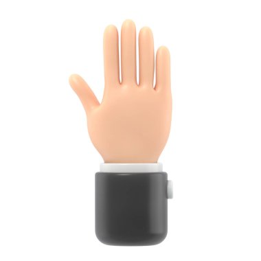 3D el ele tutuşma Tamam işareti