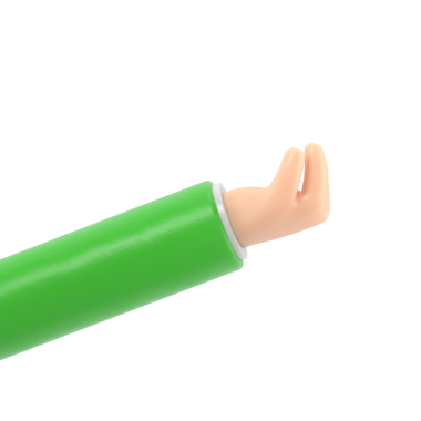 Yeşil arka planı olan bir el..