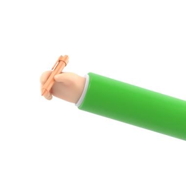 beyaz arkaplanda izole edilmiş yeşil kalem 3 d illüstrasyon