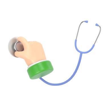 Doktor eliyle stetoskop