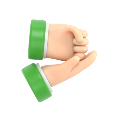 3D el ele tutuşma işareti..