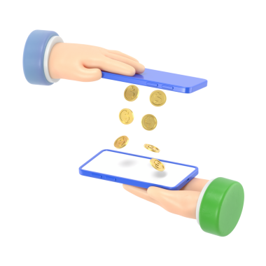 Bozuk paralı akıllı telefon kullanan el.