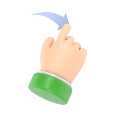 3D parmak ile işaret eden el yapımı.