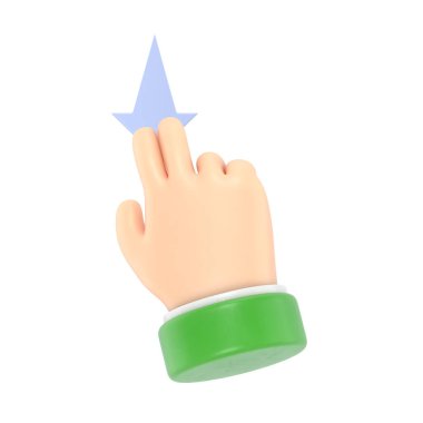 Parmakla işaret eden bir elle. 3d illüstrasyon.