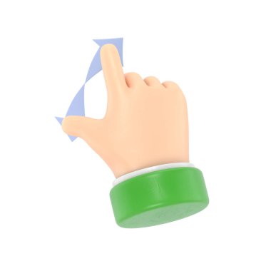 Parmakları havada. 3d oluşturma