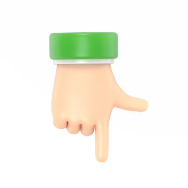 Beyaz arka planda parmağı olan el.