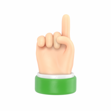 yeşil 3 d parmak hareketi