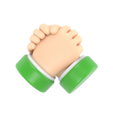 Çizgi film insan yumruğunun yeşil renkli vektör çizimi