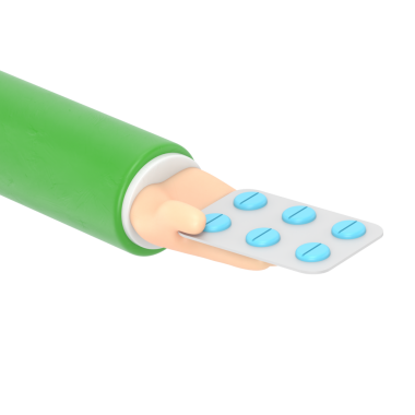 El ele tutuşan tıbbi haplar vektör çizimi