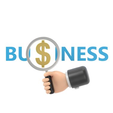 Üç iş adamı - iş adamı konsepti - Dolar işareti olan bir iş adamı