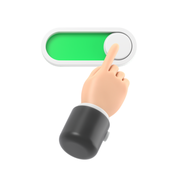 Bir güç düğmesi tutan el.