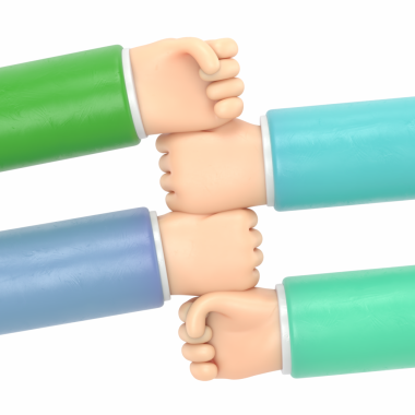 Şeffaf Arkaplan Modelleri. Üç insan el ele tutuşuyor, iş ve eğitim takım çalışması kavramının işbirliği. Şeffaf geçmişe sahip PNG dosyalarını destekler.