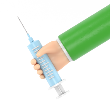 Şırıngayla. Beyaz üzerine izole edilmiş. 3D oluşturuldu.