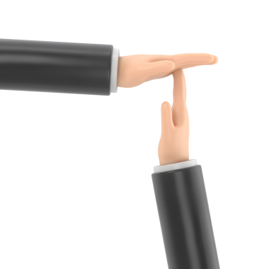 İşadamı elleri işten bir ara verdiğinin sinyalini verdi. El kol molası tecrit edildi. 3D çizim düz tasarım tarzı. Bir kırılma simgesi. PNG dosyalarını şeffaf arkaplanlara aktarır.