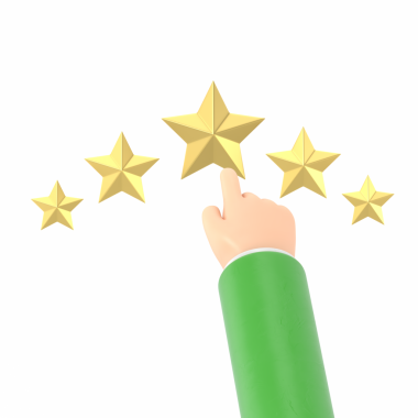 Beğeni simgesi. Yıldız 3D çizim düz tasarım. Geri bildirim konsepti. Değerlendirme sistemi. Pozitif eleştiri. Kaliteli iş. Adamın parmağı yıldızı gösterir. PNG dosyalarını şeffaf arkaplanlara aktarır.