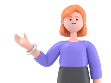 Avrupalı iş kadını Ellen 'ın 3 boyutlu resmi ekranı işaret ediyor, Şeffaf Arka plan Mokup' u. Şeffaf arkaplan içeren PNG dosyalarını destekler.