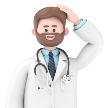 Erkek Doktor Iverson 'ın 3 boyutlu resmi kavşaklarda duruyor. Şeffaf Arka plan Mockup.Şeffaf PNG dosyalarını şeffaf arkaplanlara aktarır..