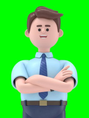 3D resimde gülümseyen Asyalı Felix 'in imkansıza dönüşmesi görülüyor. Yeşil Ekran Mockup3D görüntüleme ve kırpma yolu için Yeşil Ekran.