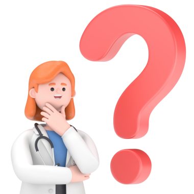 Dişi Doktor Nova 'nın konuşma baloncuğunda büyük soru işareti olan 3B illüstrasyonu.Şeffaf Arkaplan Mockup.Şeffaf PNG dosyalarını şeffaf arkaplanlara aktarır.