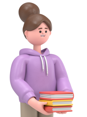 Asyalı kız Renae 'nin 3D illüstrasyonu bir sürü kitap, Şeffaf Arkaplan Mockup.PNG dosyalarını şeffaf arkaplan ile çok çalıştı.