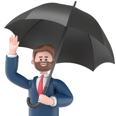 3 boyutlu Amerikan iş adamı Bob 'un şemsiyeli hali. Şeffaf Arka plan Mockup.PNG dosyaları şeffaf arkaplan.