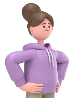 Süper kahraman pozisyonunda duran Asyalı kız Renae 'nin 3D illüstrasyonu. Şeffaf Arkaplan Mockup.PNG dosyaları şeffaf arkaplan.