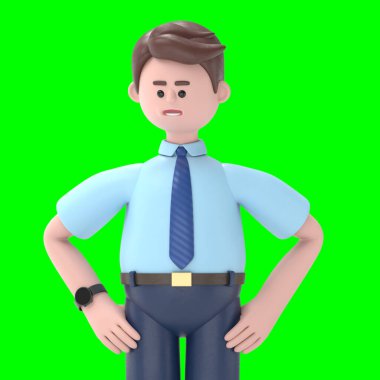 Asyalı Felix 'in 3 boyutlu resmi üzücüdür. Yeşil Ekran Mockup3D görüntüleme ve kırpma yolu için Yeşil Ekran.