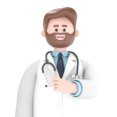 Erkek Doktor Iverson 'un 3D çizimi ekranı işaret ediyor, Şeffaf Arkaplan Mockup.upport PNG dosyaları şeffaf arkaplan.