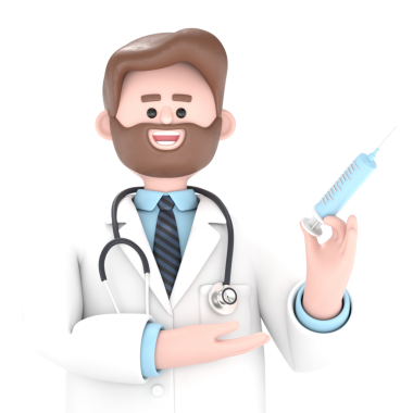 Şırıngalı Erkek Doktor Iverson 'un 3D illüstrasyonu. Şeffaf Arkaplan Mockup.PNG dosyalarını şeffaf arkaplan ile upport.