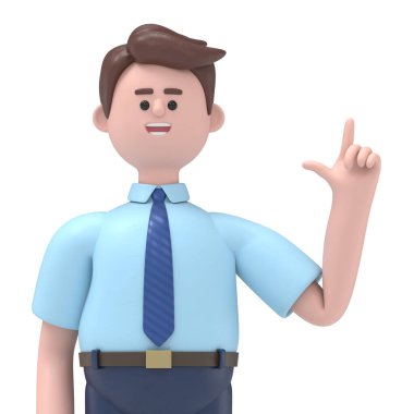 Asyalı Felix 'in 3 boyutlu çizimi gösteriyor. Beyaz Ekran Mockup3D görüntüleme ve kırpma yolu için beyaz ekran.