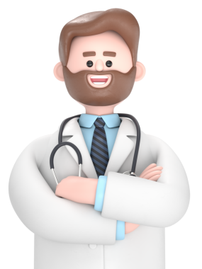 Erkek Doktor Iverson 'un kolları çapraz çekilmiş portresini kapat. Şeffaf Arkaplan Mockup.PNG dosyalarını şeffaf arkaplan ile upport et.