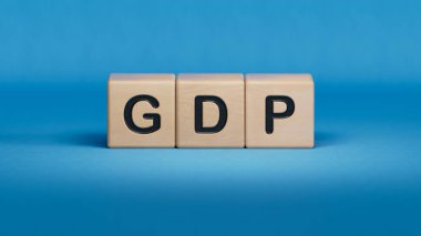 Mavi arkaplanda tahta küpleri olan Gdpr sözcüğü, boşluğu kopyala