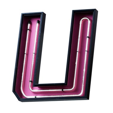 Pembe alfabe harfi v. 3D illüstrasyon