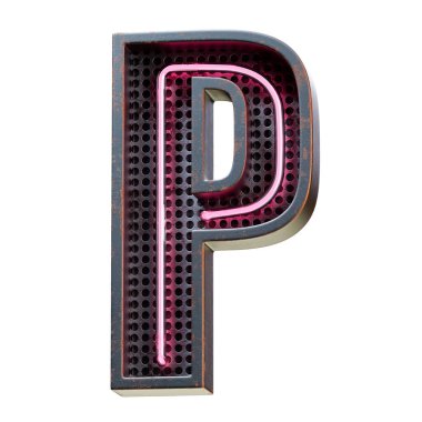 Metal alfabenin p harfi.