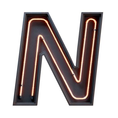 Karanlık bir odada neon harfler.