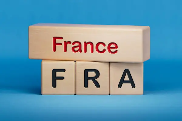 france, word cubes in french letters. france and the word france.