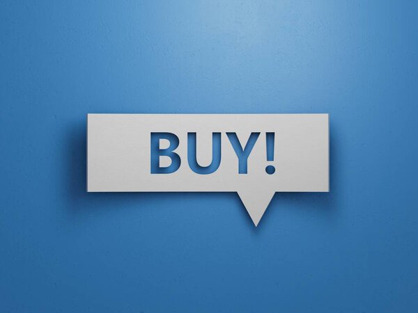 Comprar Texto Escrito Burbuja Habla Azul Render — Foto de Stock