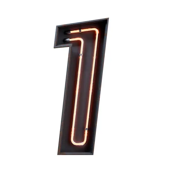 Number Neon Sign — Stock Photo, Image