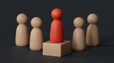 İnsanların ahşap figürleri, figürler ve insanlar, konsept