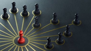 Satranç konsepti. 3d illüstrasyon.