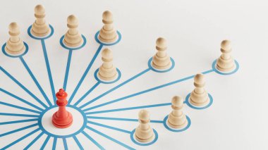 Liderlik ve başarı kavramı. 3d oluşturma