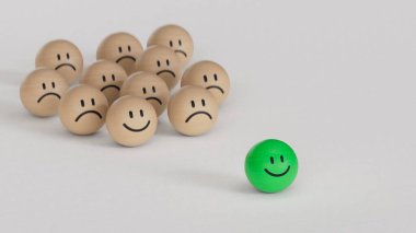 Beyaz arka planda çok farklı duygular var.