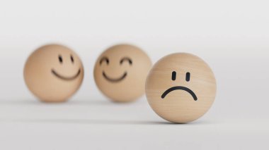 Sırayla gülen yumurtalar. 3d oluşturma