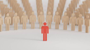 Kalabalık insanlar. 3 Boyutlu Hazırlama.