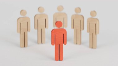 3D bir adam kırmızı ve beyaz bir figürle ayakta duruyor.