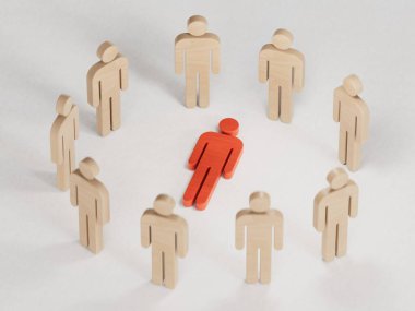 İnsan figürü beyazların üzerindeki kalabalıkla..