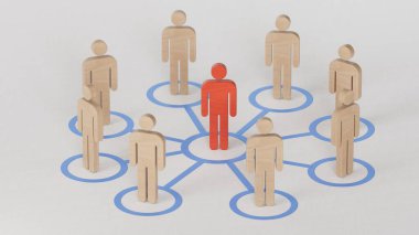 bir grubun ortasında ağ bağlantısı